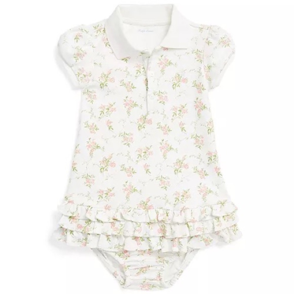 Ralph Lauren Baby Girls Floral Polo Dress and Bloomer